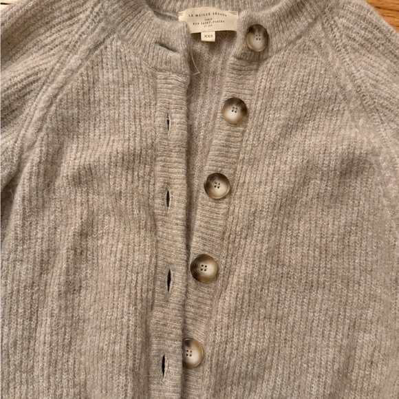 Sezane Gray Ribbed Cardigan - Picture 3 of 6